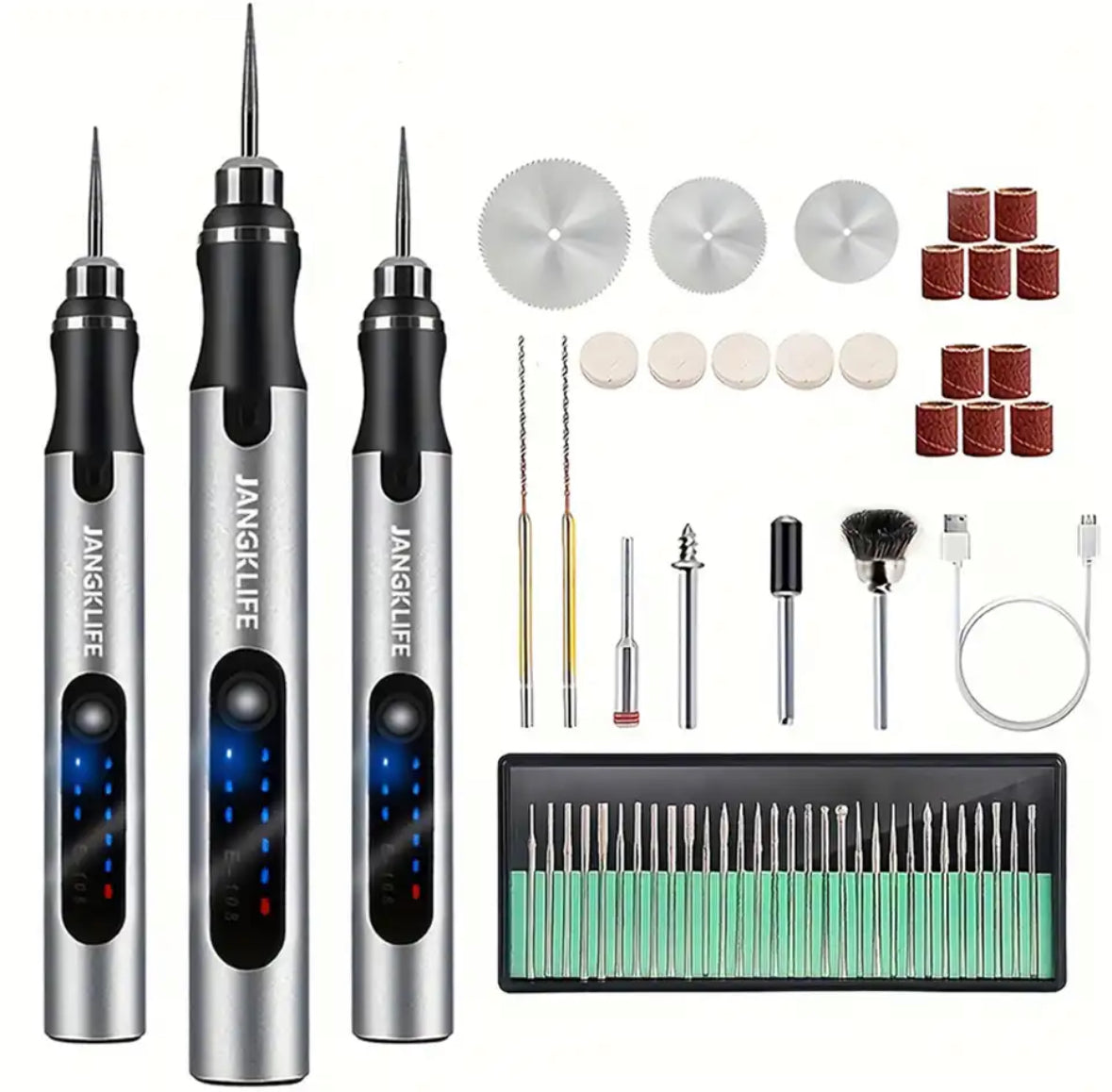Kit di utensili rotanti senza fili USB penna per incisione per la lavorazione del legno fai da te per gioielli Mini trapano Wireless in vetro metallico