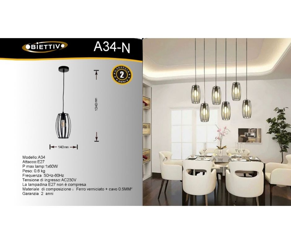 LAMPADA DA SOFFITTO A34-N