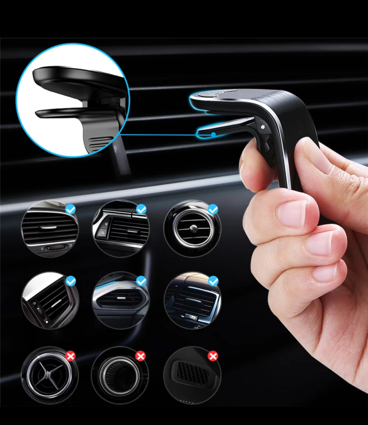 Supporto magnetico per telefono da auto in metallo per BMW M M3 M5 X1 X3 X5 X6 E46 E39 E36 E60 E90