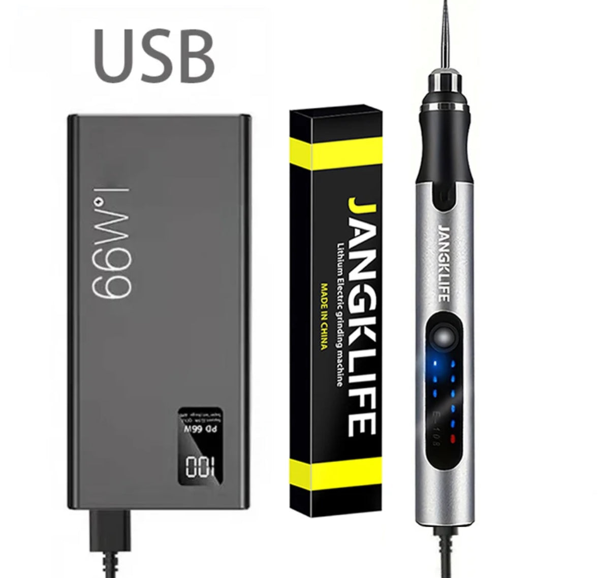 Kit di utensili rotanti senza fili USB penna per incisione per la lavorazione del legno fai da te per gioielli Mini trapano Wireless in vetro metallico