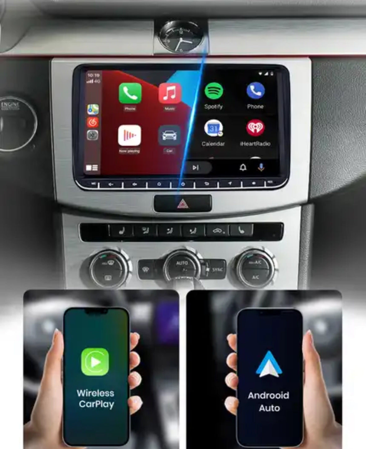 AUTORADIO 9" ANDROID 12 PER GOLF 6/ SCIROCCO/POLO/ TIGUAN/PASSAT/SKODA/SEAT
