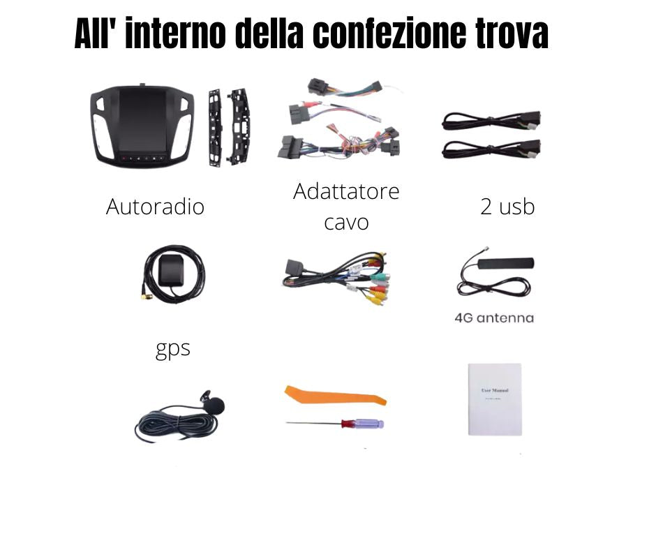 Autoradio android FORD FOCUS 2012-2017 stile Tesla