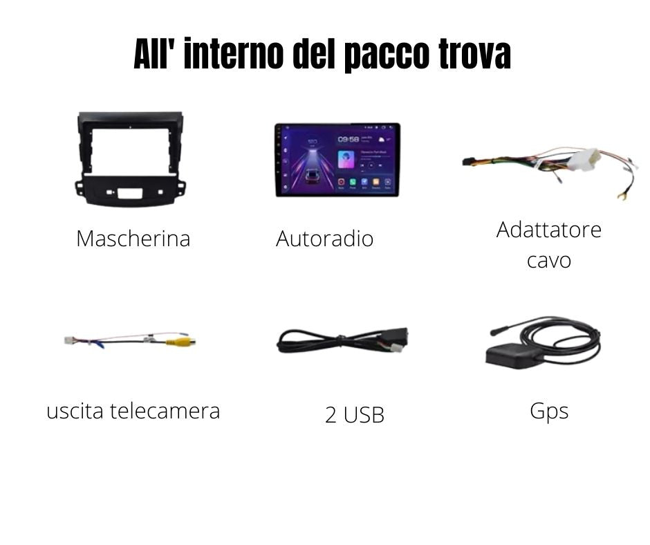 AUTORADIO MITSUBISHI OUTLANDER/CITROEN C-CROSSE/ PEGUEOT 4007 ANDROID