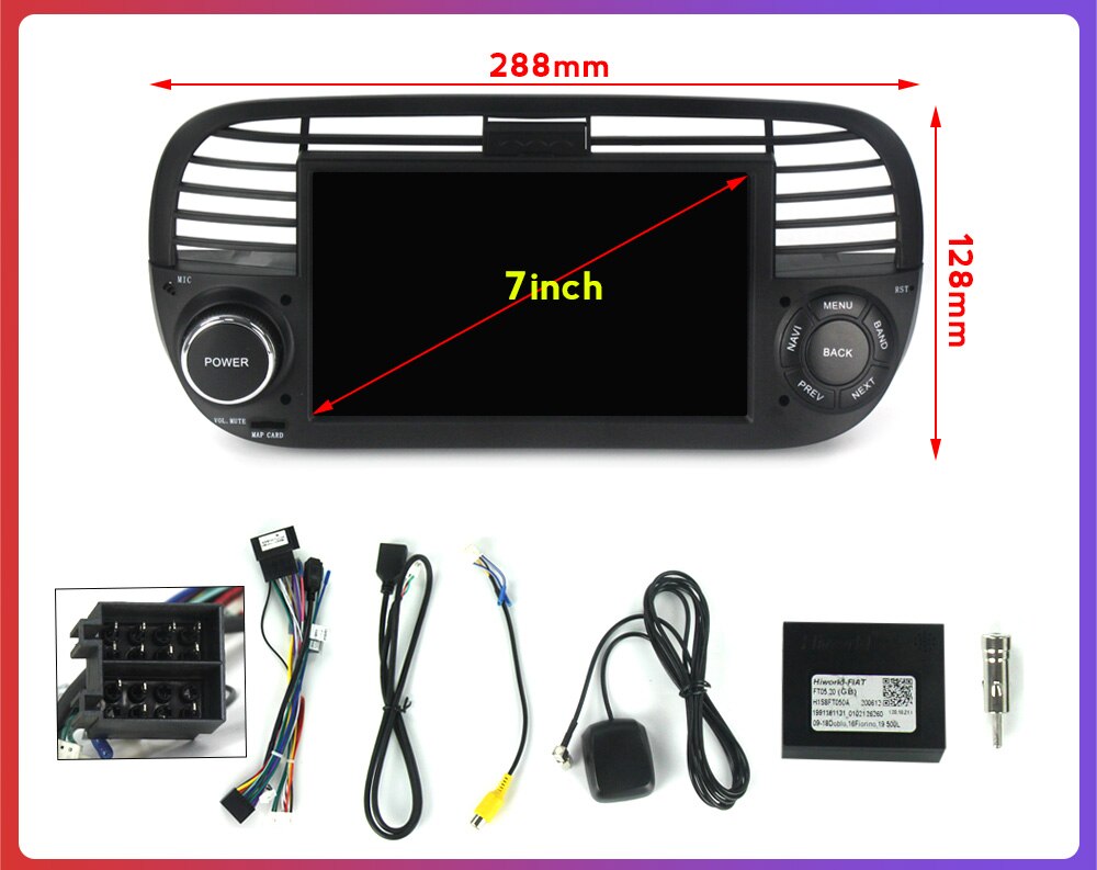 AUTORADIO ANDROID PER FIAT 500 2009-2015