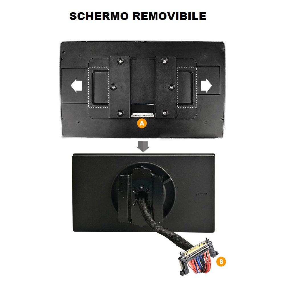 AUTORADIO 1 DIN UNIVERSALE PER TUTTE LE AUTO. CON SCHERMO REMOVIBILE , ROTAZIONE 360°, INCLINAZIONE 30°