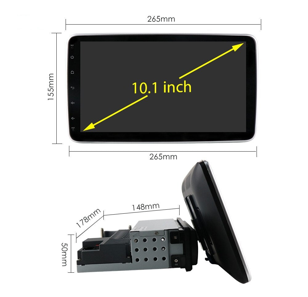 AUTORADIO 1 DIN UNIVERSALE PER TUTTE LE AUTO. CON SCHERMO REMOVIBILE , ROTAZIONE 360°, INCLINAZIONE 30°