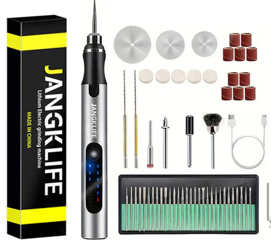 Kit di utensili rotanti senza fili USB penna per incisione per la lavorazione del legno fai da te per gioielli Mini trapano Wireless in vetro metallico