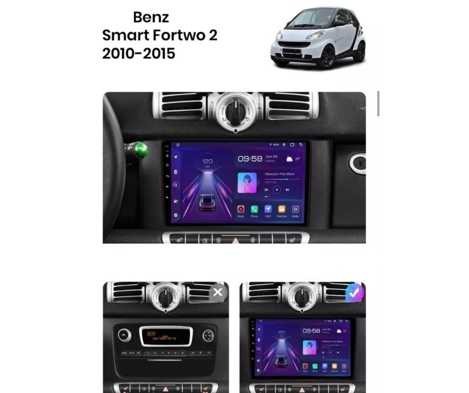 STEREO AUTO ANDROID SMART 451 DAL 2012 AL 2015 2 DIN AUTORADIO GPS WIFI  NAVIGATORE DVD