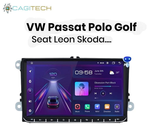 AUTORADIO 9" ANDROID 12 PER GOLF 6/ SCIROCCO/POLO/ TIGUAN/PASSAT/SKODA/SEAT